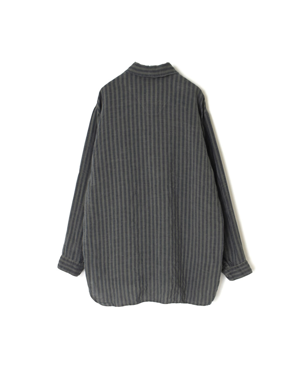 LNHT2421LWS (シャツ) LINEN WIDE STRIPE WORK PULLOVER SHIRTS