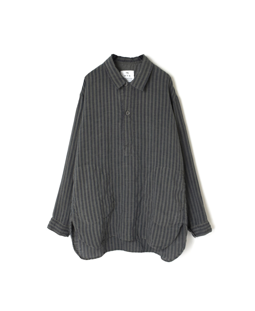 LNHT2421LWS (シャツ) LINEN WIDE STRIPE WORK PULLOVER SHIRTS