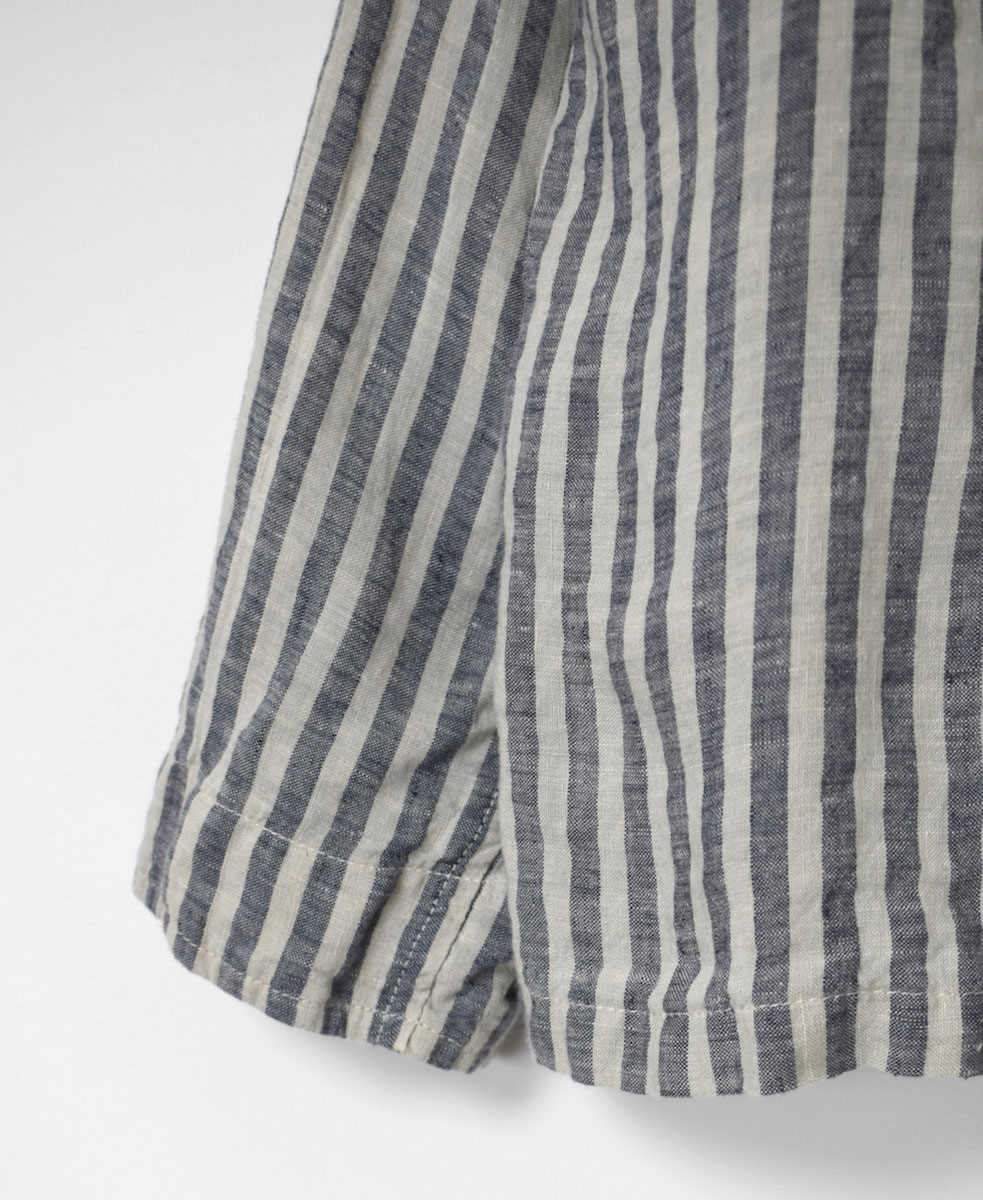 LNHT2302LWS (ジャケット) LINEN WIDE STRIPE STAND COLLAR OVERALL