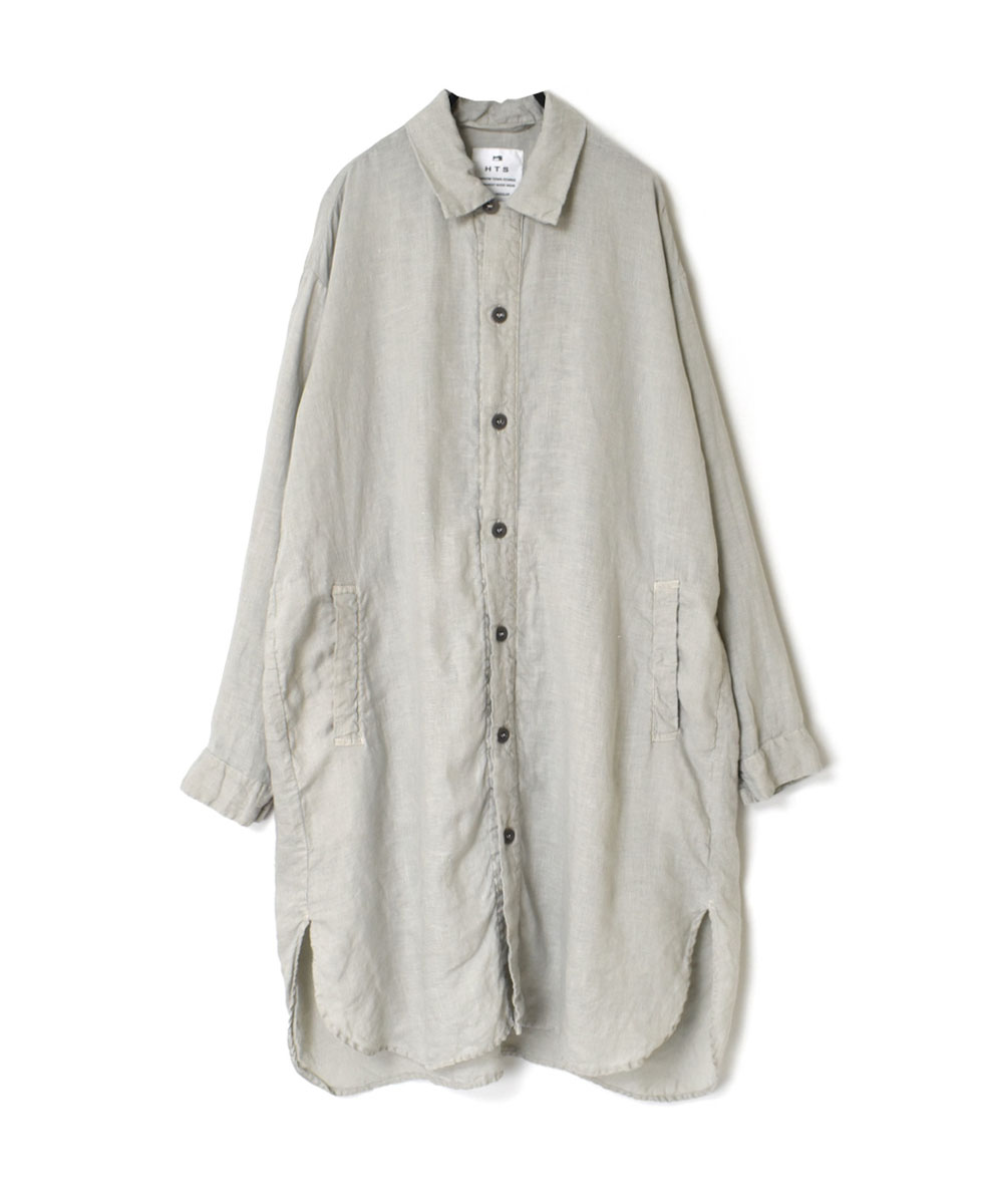 LNHT2422L (ロングシャツ) LINEN PLAIN WORK BUTTON SHIRT COAT