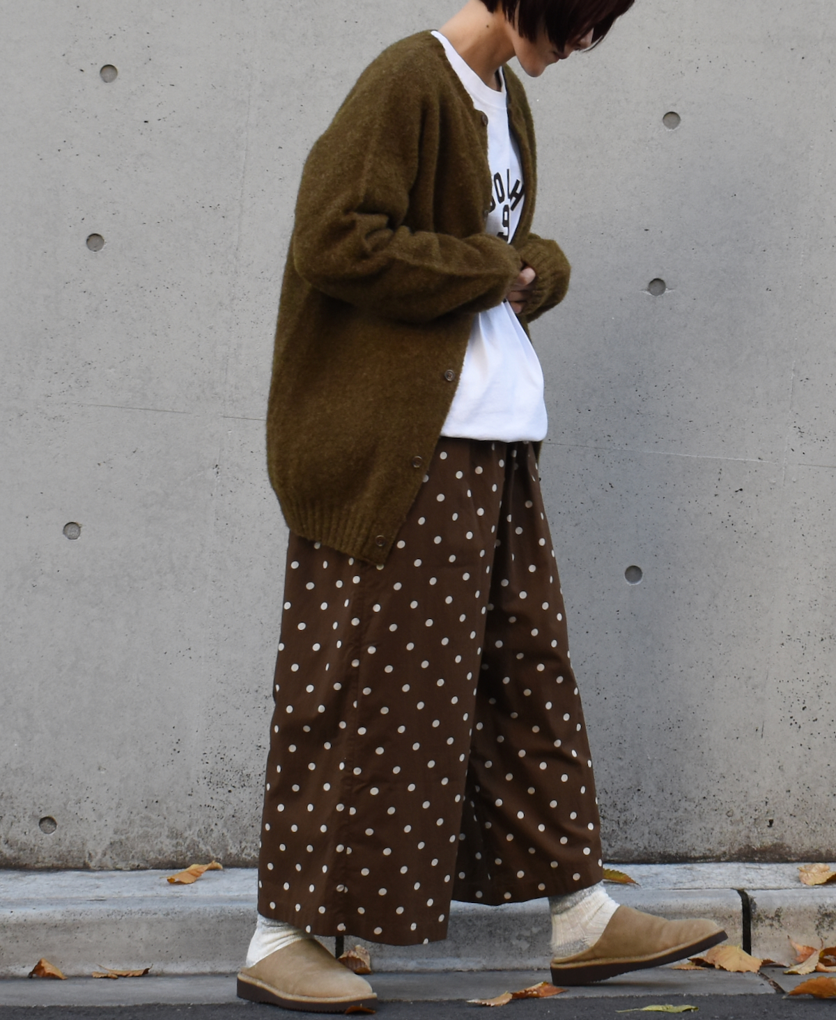 NSL22536 (パンツ) 40s POPLIN DOT PRINT WIDE EASY PANTS