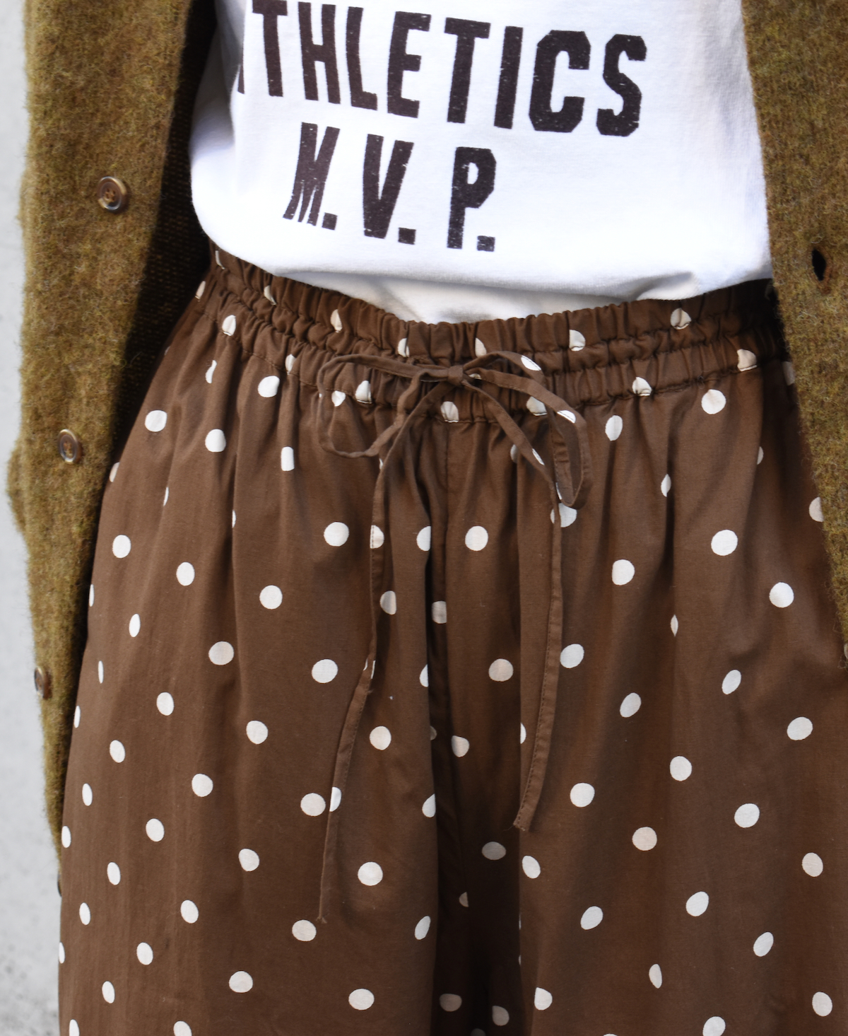 NSL22536 (パンツ) 40s POPLIN DOT PRINT WIDE EASY PANTS