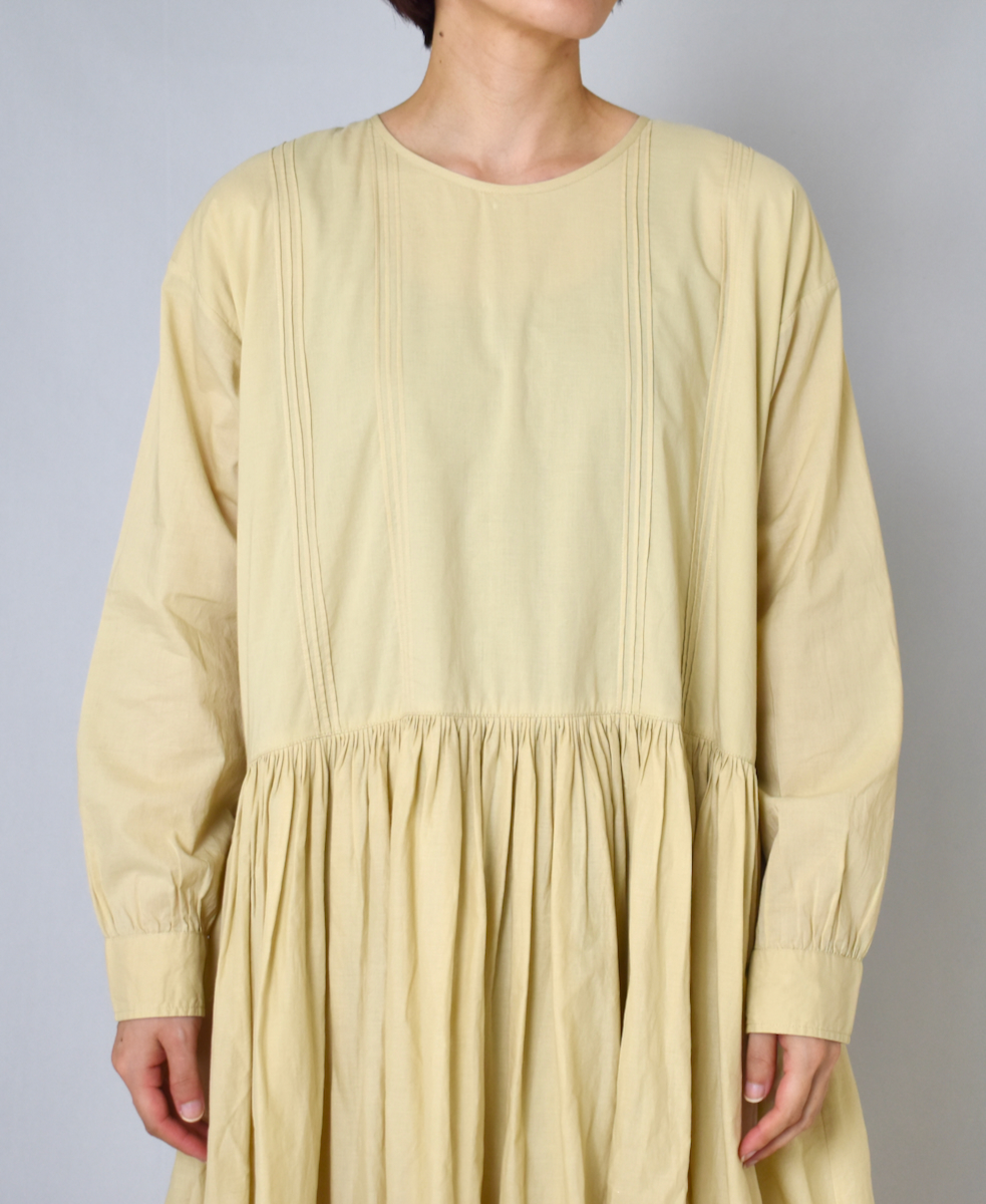 NMDS23622 (ワンピース) 60'S ORGANIC CAMBRIC RAJASTHAN TUCK GATHERED PULLOVER DRESS