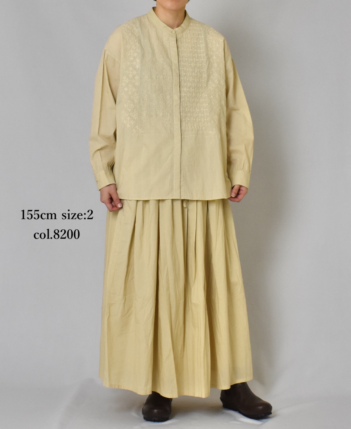 NMDS23563 (スカート) 60'S ORGANIC CAMBRIC GATHERED SKIRT WITH LINING