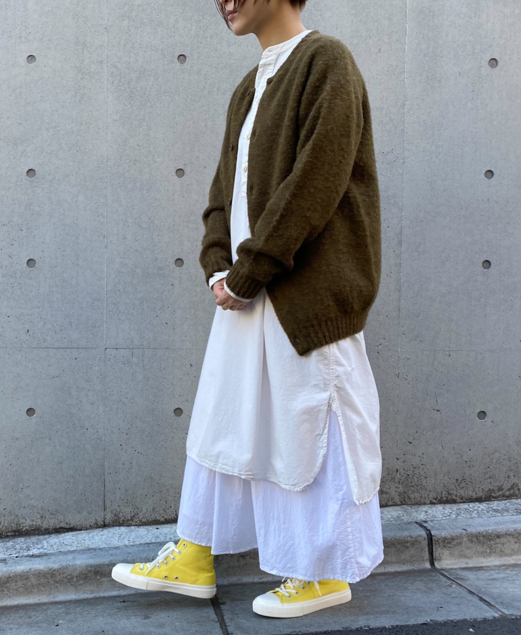 INAM2351PD (ロングシャツ) 40'S POPLIN OVER DYED BANDED COLLAR PULLOVER