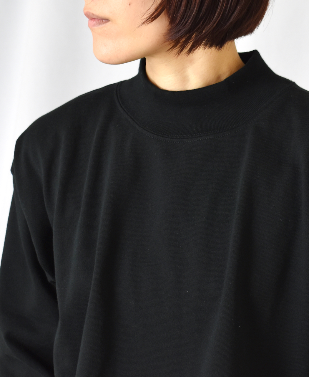 GNAM2401 (Tシャツ) SINGLE JERSEY MOCK-NECK LONG SLEEVE T-SHIRT