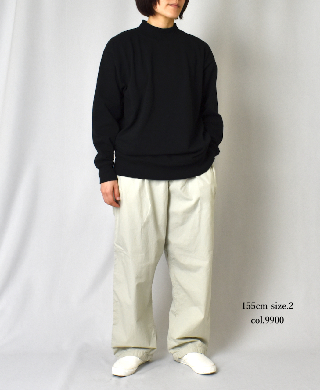 GNAM2401 (Tシャツ) SINGLE JERSEY MOCK-NECK LONG SLEEVE T-SHIRT