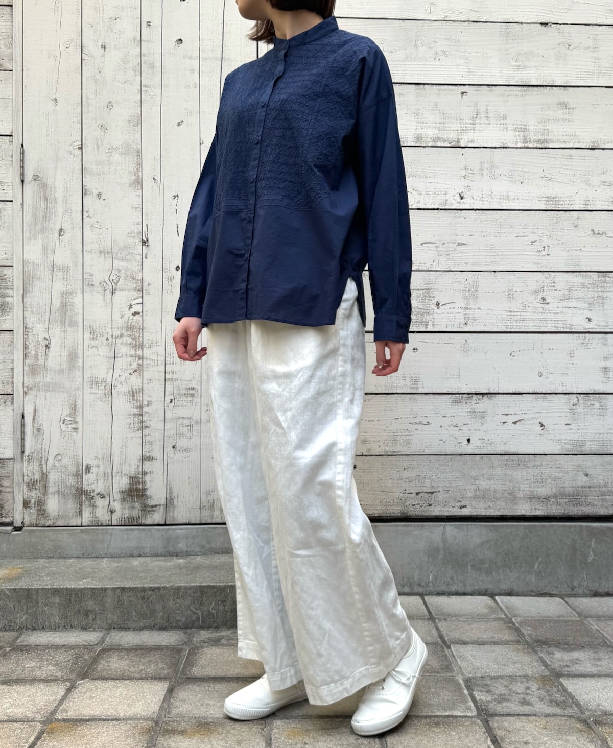 GNMDS2102CL (パンツ) 5.1oz WASHED COTTON / LINEN DENIM EASY WIDE PANTS