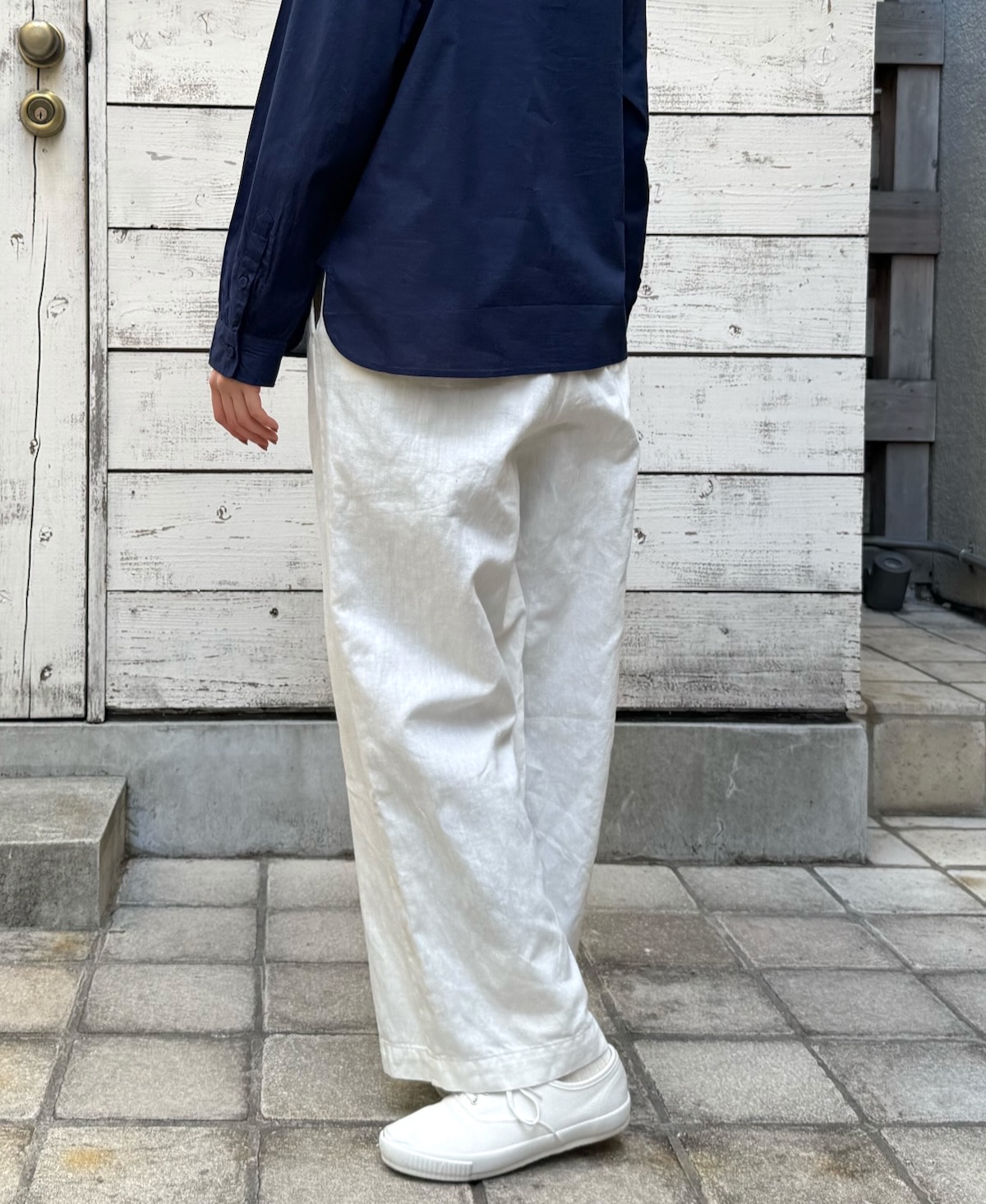 GNMDS2102CL (パンツ) 5.1oz WASHED COTTON / LINEN DENIM EASY WIDE PANTS