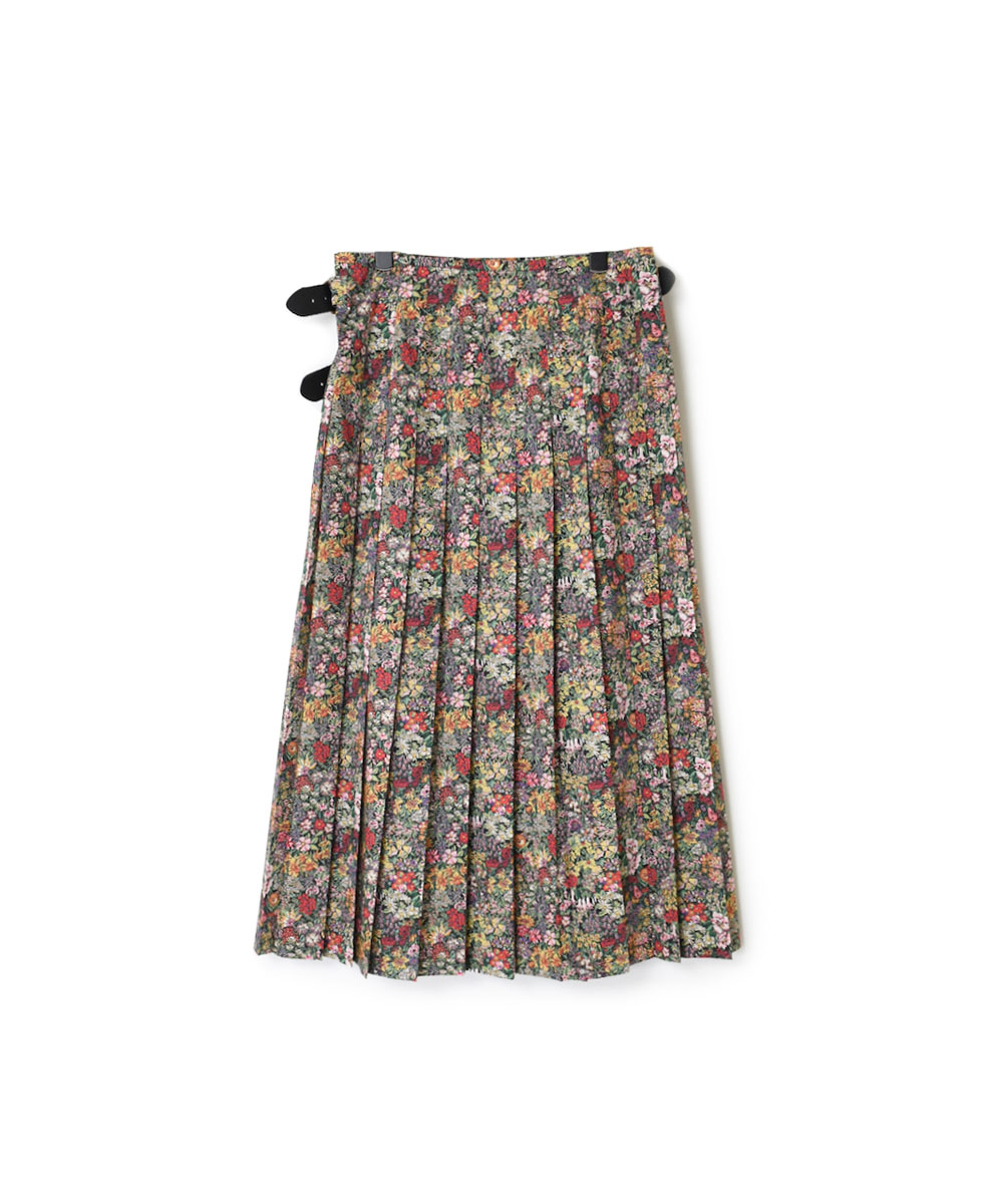 NOD1901LIB (スカート) LIBERTY LOW WAIST PLEATS WRAP SKIRT LENGTH 80cm