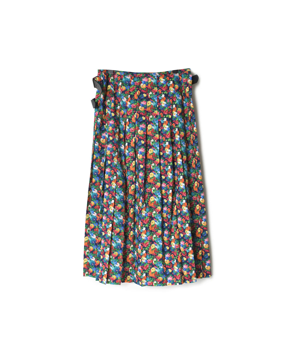 NOD1901LIB (スカート) LIBERTY LOW WAIST PLEATS WRAP SKIRT LENGTH 80cm