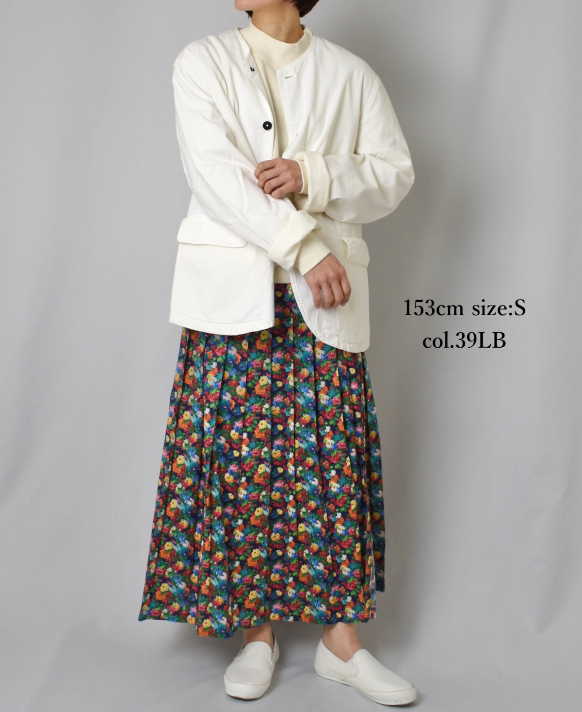 NOD1901LIB (スカート) LIBERTY LOW WAIST PLEATS WRAP SKIRT LENGTH 80cm