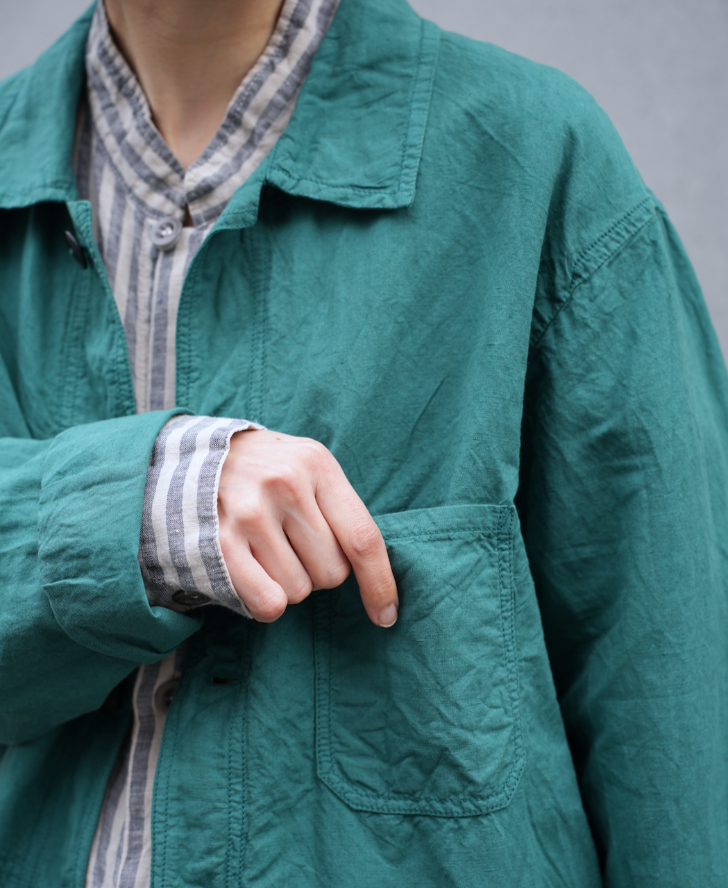 ISNAM2401 (ジャケット) LINEN / COTTON (OVERDYE) AUTHENTIC WORK JACKET