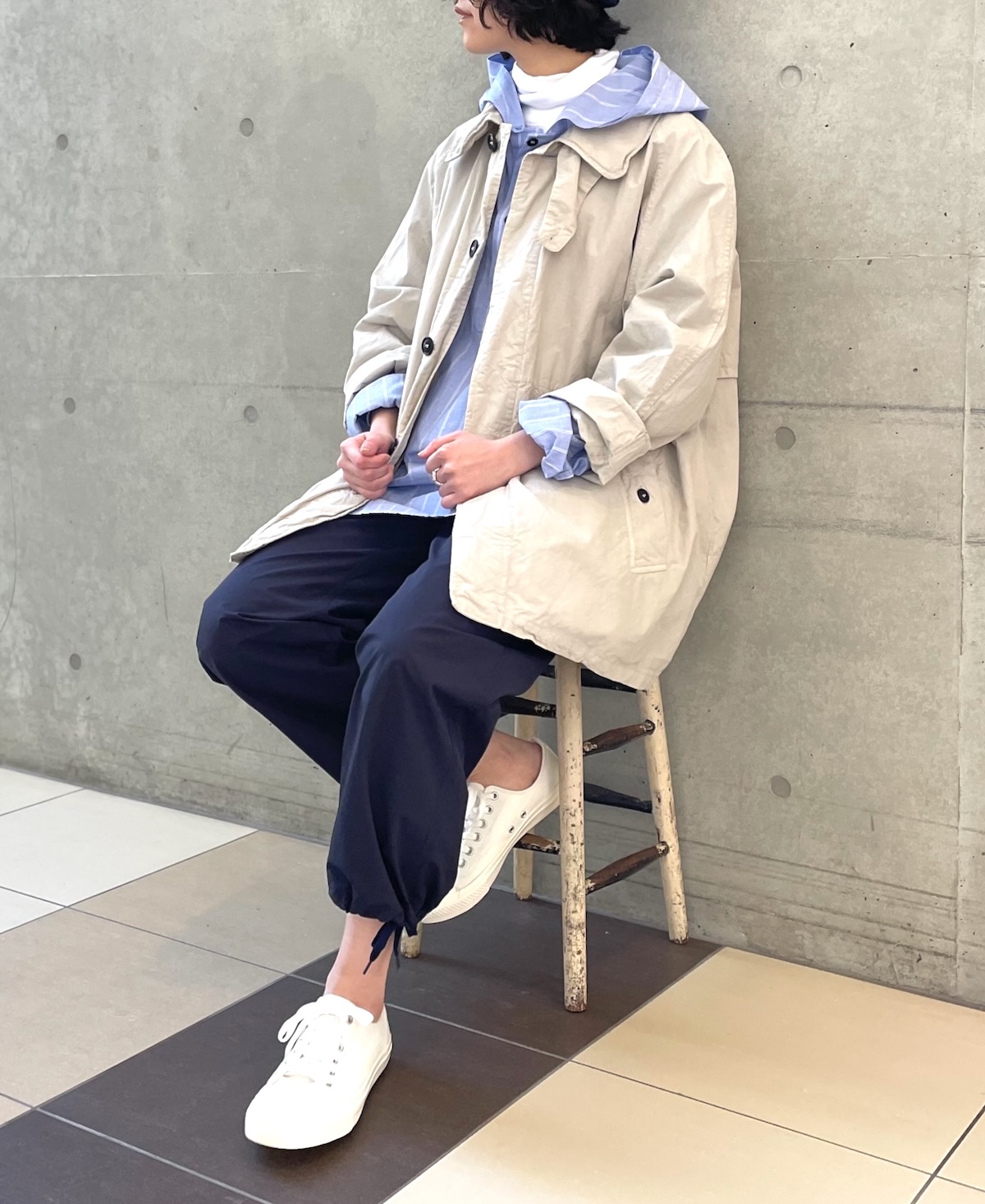 NHT2352TC (コート) LIGHT WEIGHT COTTON OVERDYE BALMACAAN SHORT COAT