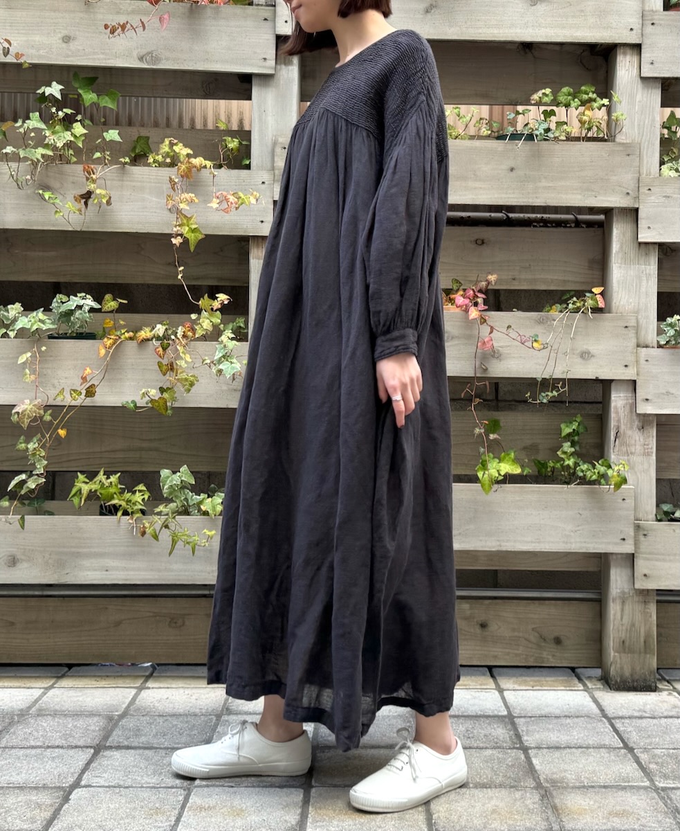 INMDS24013D (ワンピース) HANDWOVEN KHADI COTTON / LINEN PLAIN  
