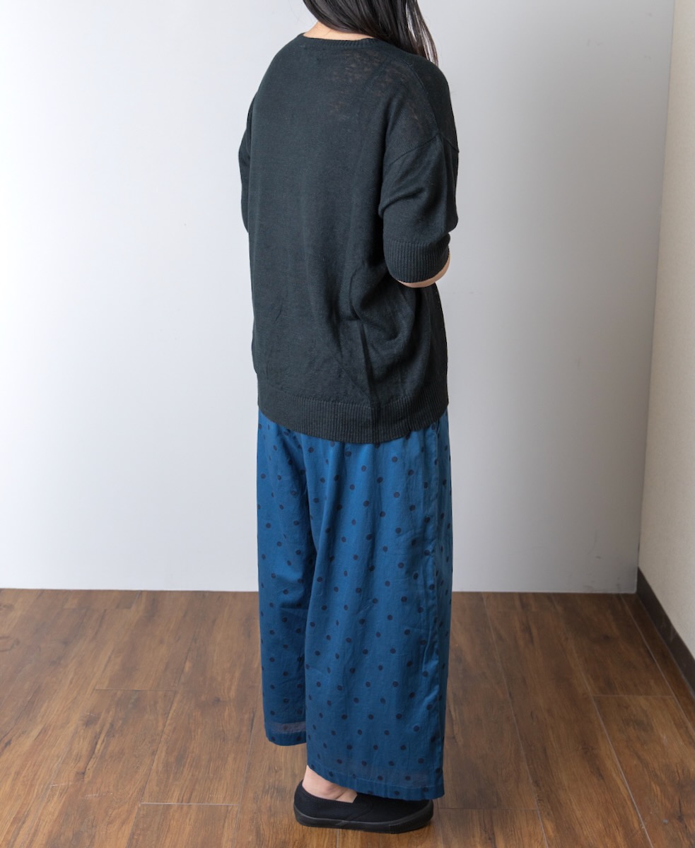 GNSL24002 (ニット) 12GG 1PLY LINEN PLAIN CREW-NECK PULLOVER