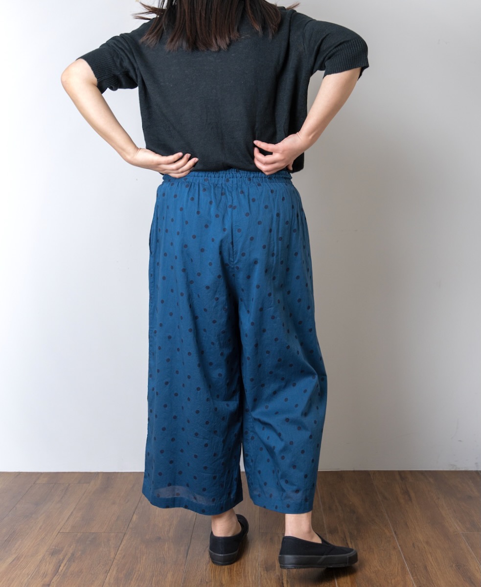 NSL22016 (パンツ) COTTON VOILE DOT PRINT WIDE EASY PANTS
