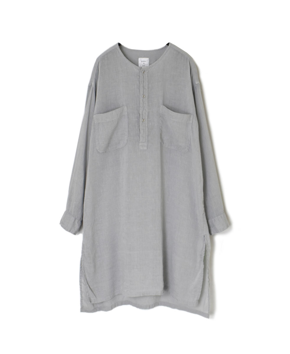 IMDSH2302D (シャツ) KHADI COTTON / LINEN PLAIN (OVERDYE&WASH) LONG PULLOVER SHIRT