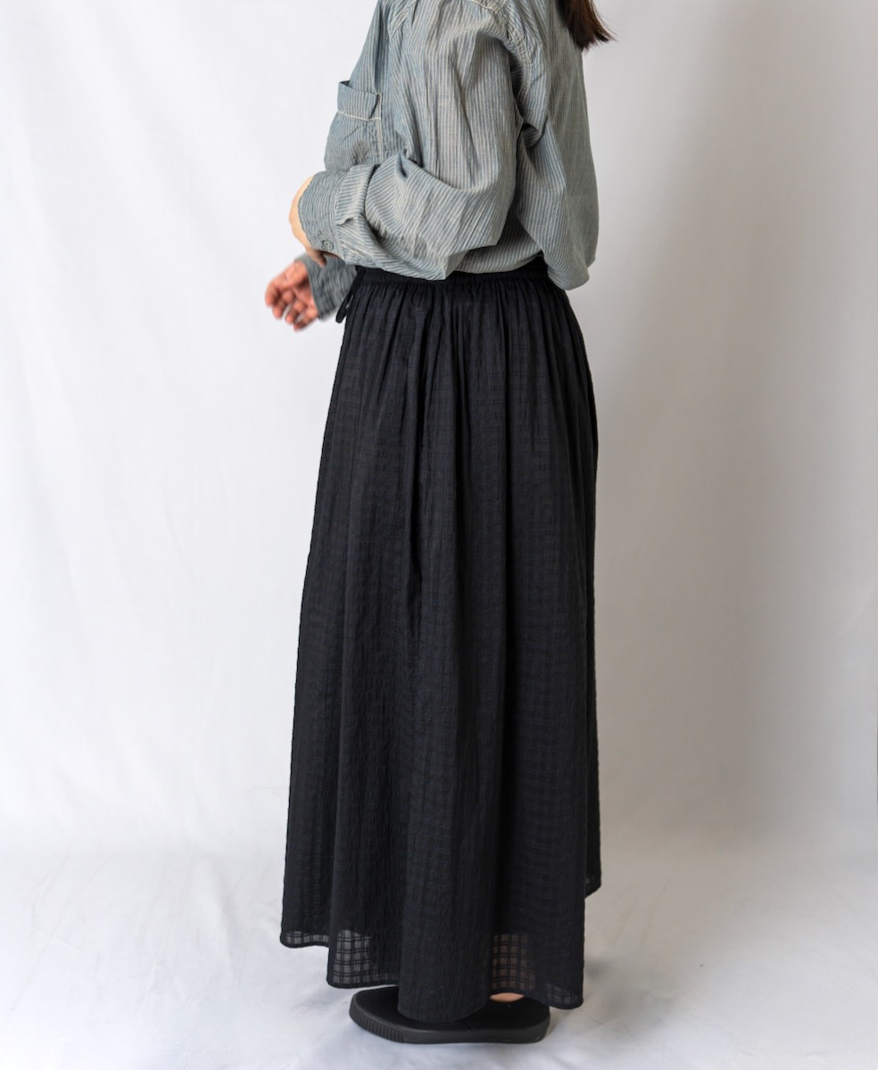 INMDS24054 (キュロット) HANDWOVEN COTTON SILK SELF CHECK GATHERED CULOTTES