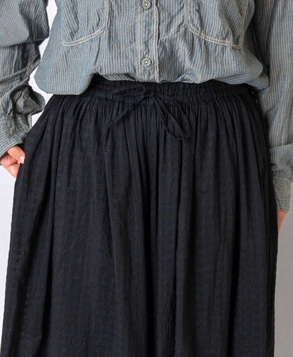 INMDS24054 (キュロット) HANDWOVEN COTTON SILK SELF CHECK GATHERED CULOTTES