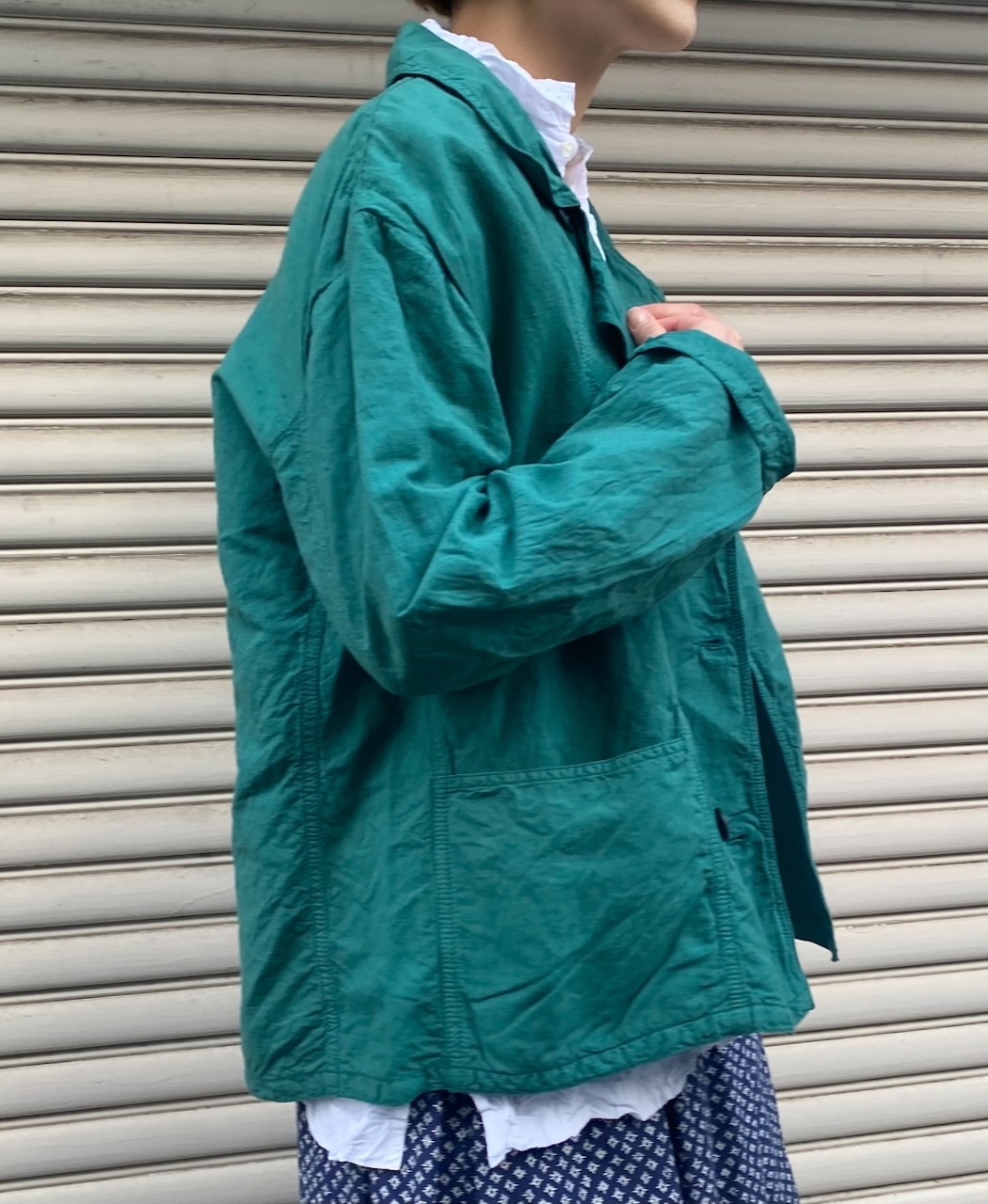 ISNAM2402 (ジャケット) LINEN / COTTON (OVERDYE) ROUND COLLAR  