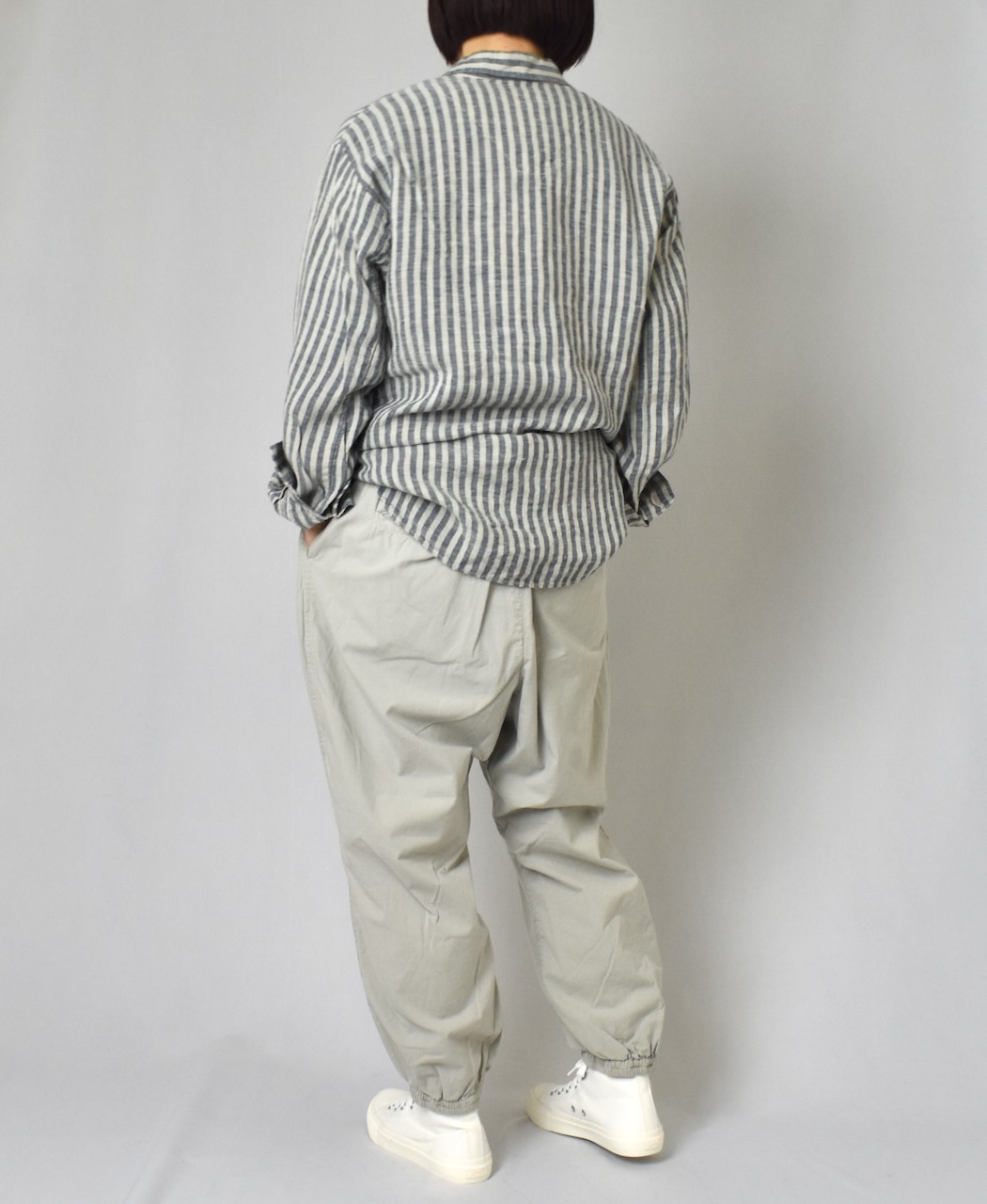 LNHT2421LWS (シャツ) LINEN WIDE STRIPE WORK PULLOVER SHIRTS