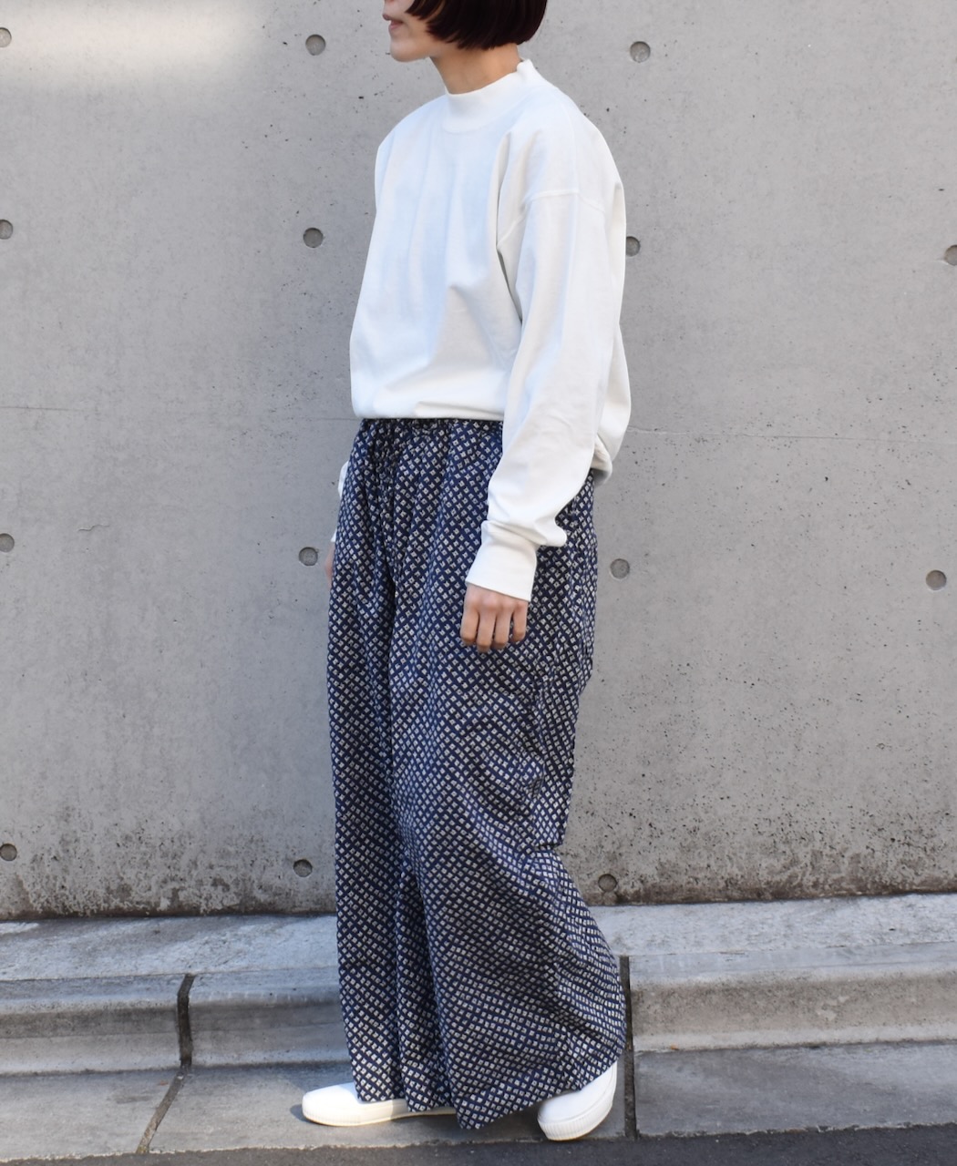 GNAM2401 (Tシャツ) SINGLE JERSEY MOCK-NECK LONG SLEEVE T-SHIRT