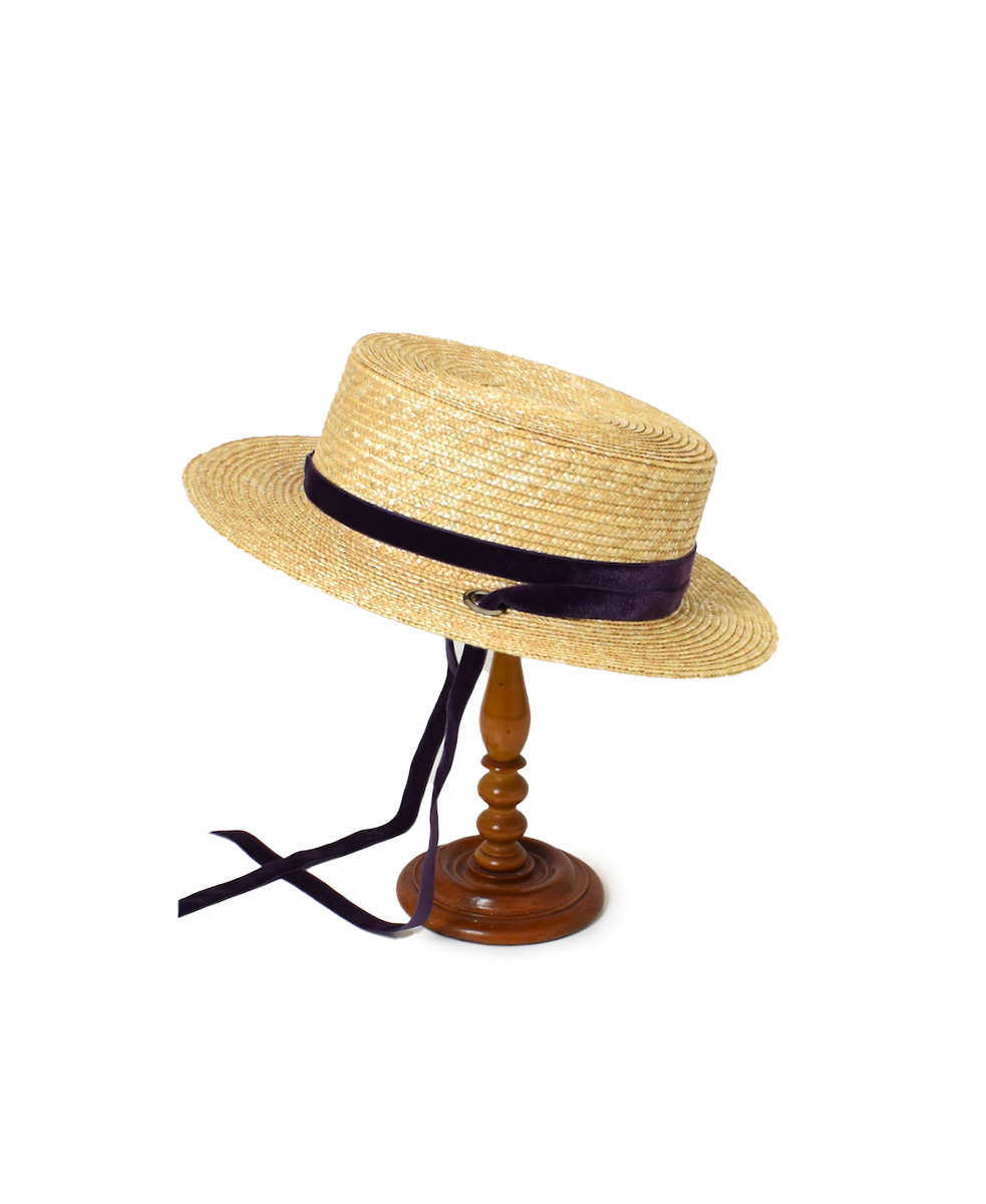 SNMDS2002 (帽子) STRAW HAT WITH VELVET TAPE