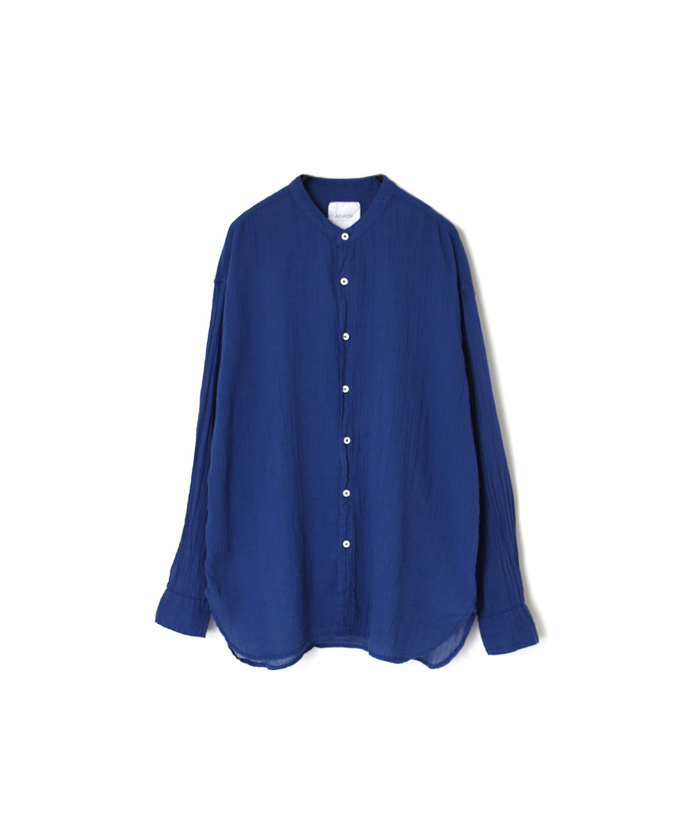 INAM1702GD (シャツ) SINGLE GAUZE OVERDYED UTILITY BANDED COLLAR SHIRT