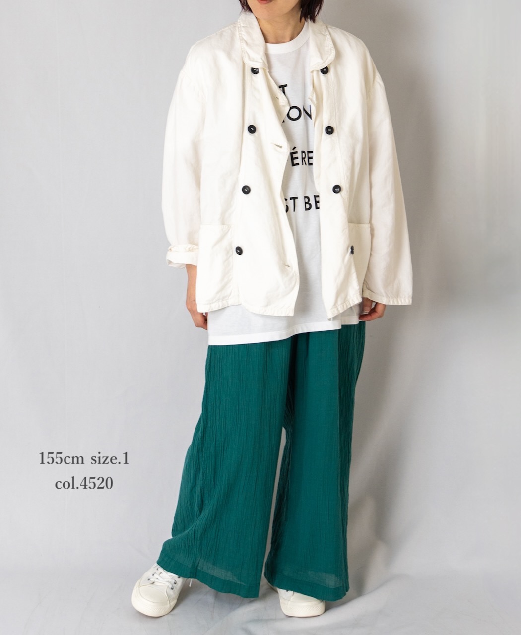 INAM2251GD (パンツ) SINGLE GAUZE OVERDYED GATHERED EASY PANTS