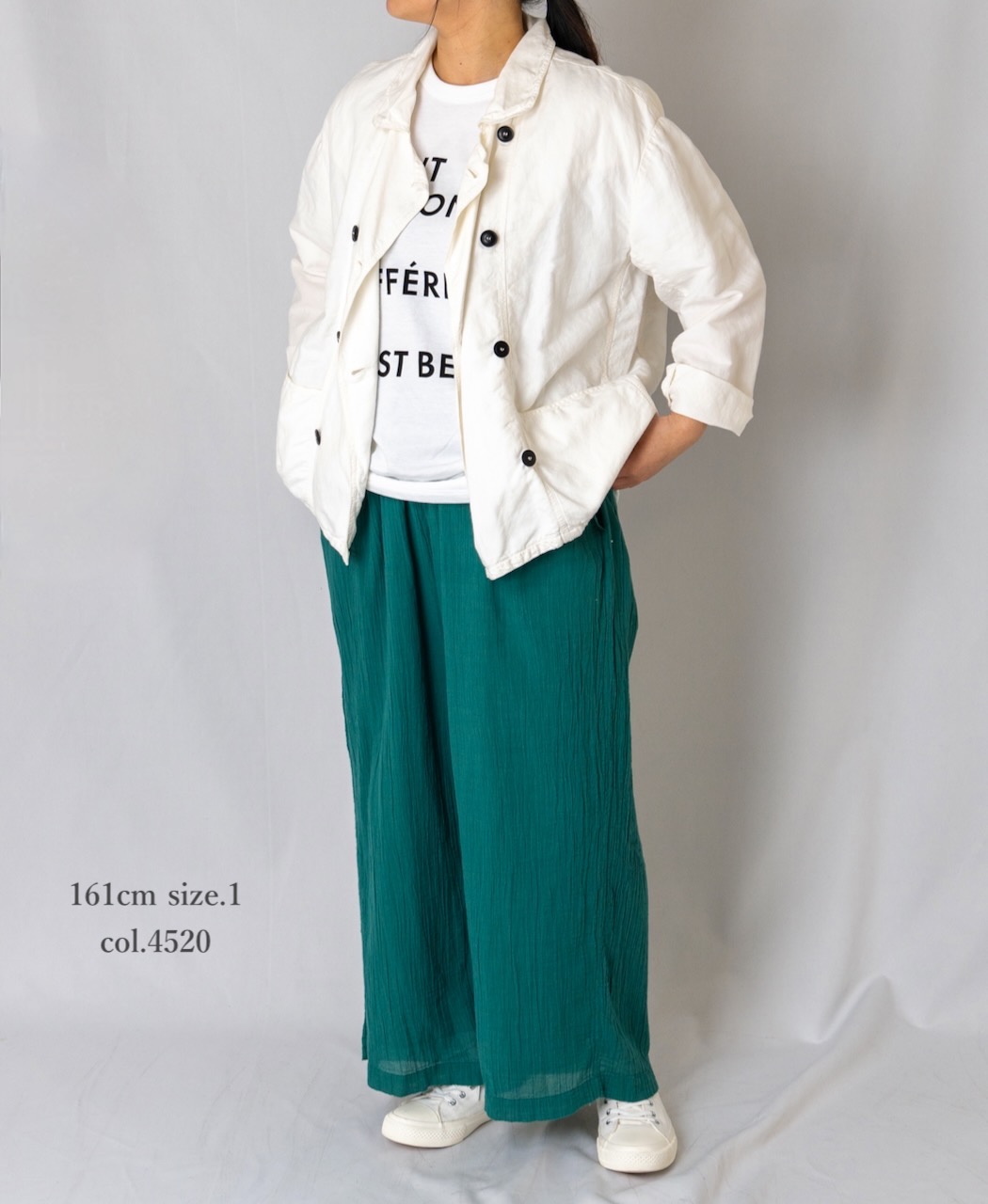 INAM2251GD (パンツ) SINGLE GAUZE OVERDYED GATHERED EASY PANTS