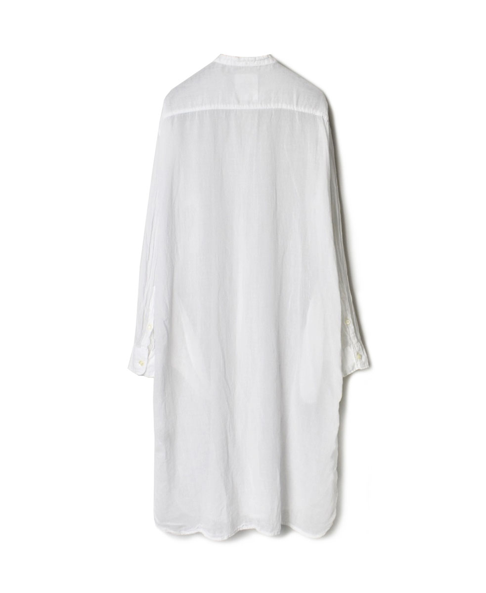 INAM1902GD (ロングシャツ) SINGLE GAUZE OVERDYED UTILITY BANDED COLLAR LONG SHIRTS