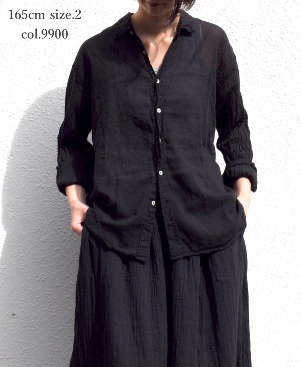 INAM1901GD (シャツ) SINGLE GAUZE OVERDYED UTILITY REGULAR COLLAR SHIRTS