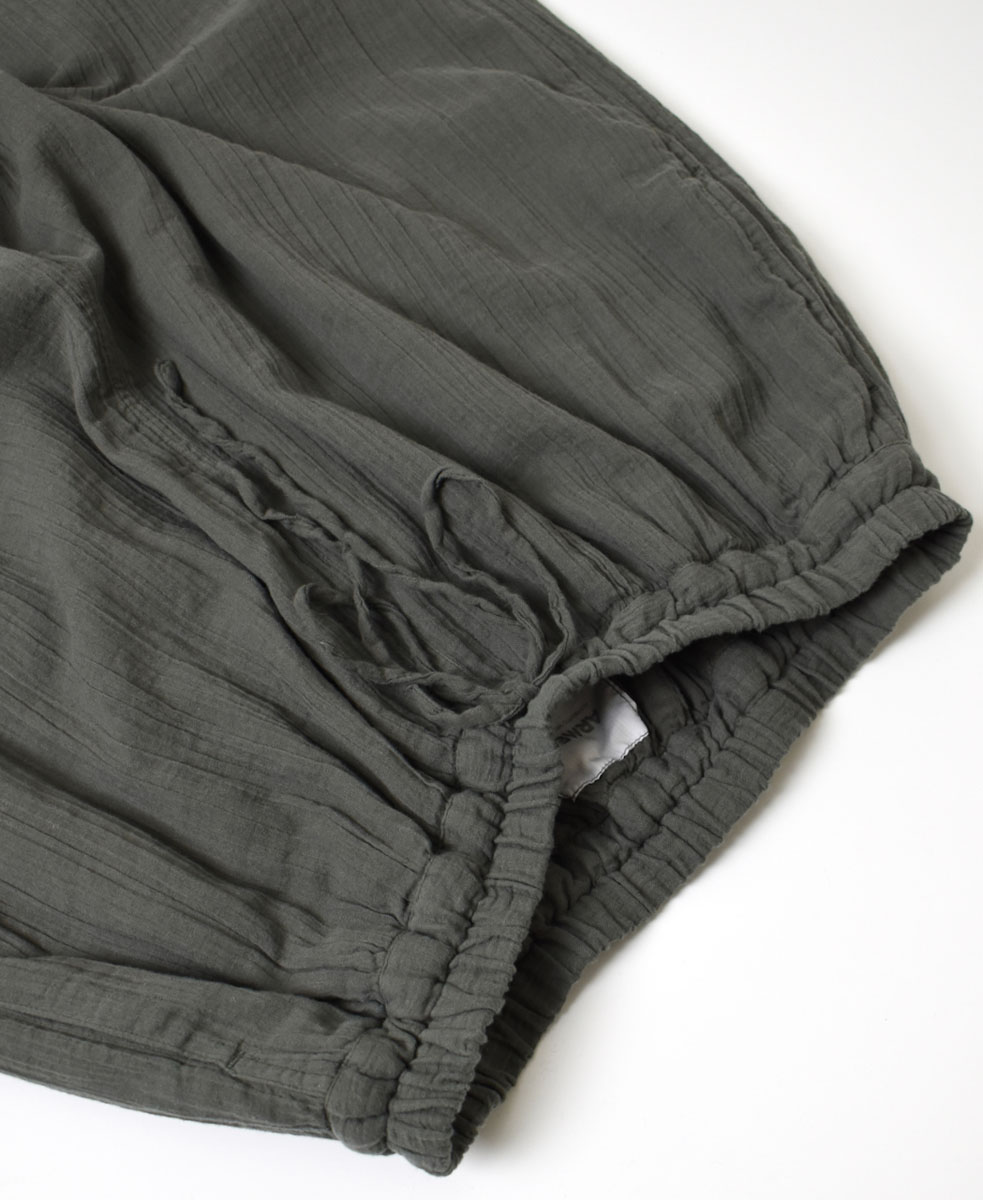 INAM2251GD (パンツ) SINGLE GAUZE OVERDYED GATHERED EASY PANTS