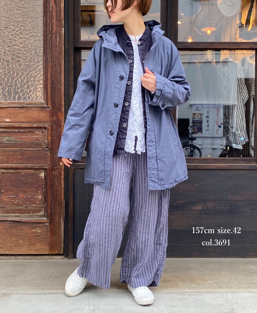 NHT2311TC (コート) LIGHT WEIGHT COTTON OVERDYE HOODED SHORT COAT