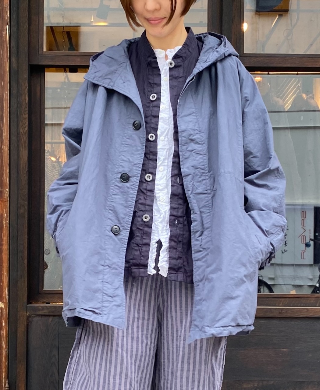 NHT2311TC (コート) LIGHT WEIGHT COTTON OVERDYE HOODED SHORT COAT