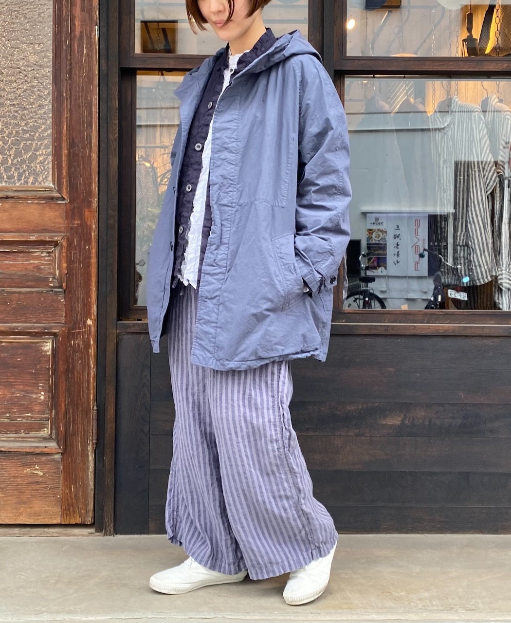 NHT2311TC (コート) LIGHT WEIGHT COTTON OVERDYE HOODED SHORT COAT