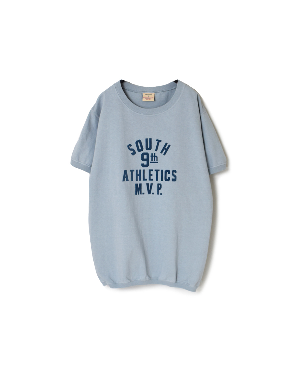 NGT9801 2724 "SOUTH 9TH"CREW-NECK S/SL TEE CUFF&HEM RIB