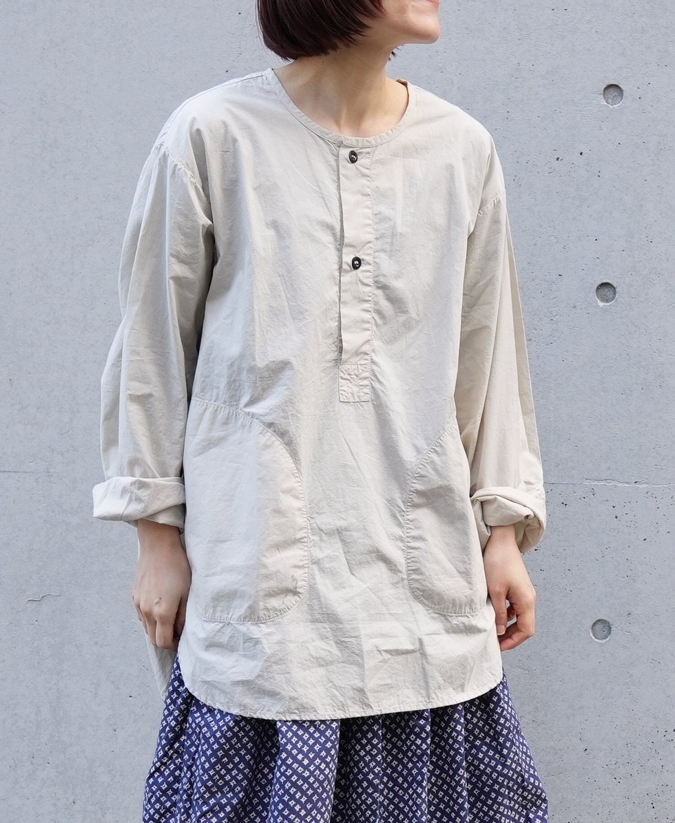 INHT2203CP (シャツ) 60'S COTTON POPLIN HENLEY NECK SHIRT