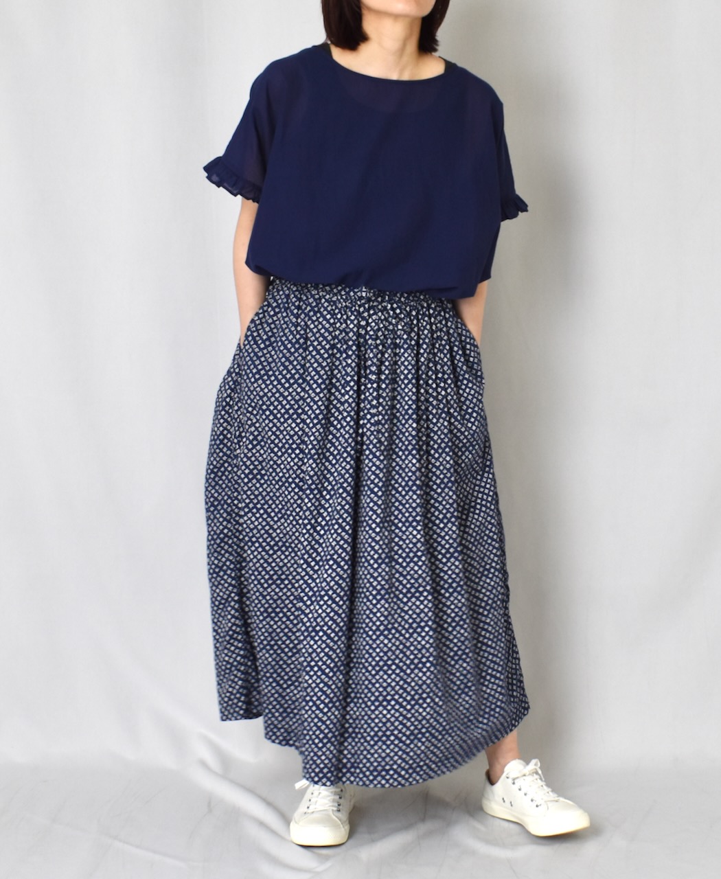 NSL24003 (ブラウス) SUPER FINE VOILE PLAIN WITH SELVAGE GATHERED SMOCK