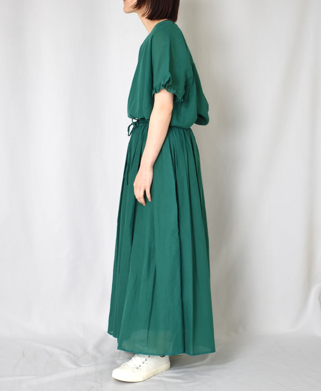 NSL24004 (スカート) SUPER FINE VOILE PLAIN WITH SELVAGE GATHERED SKIRT