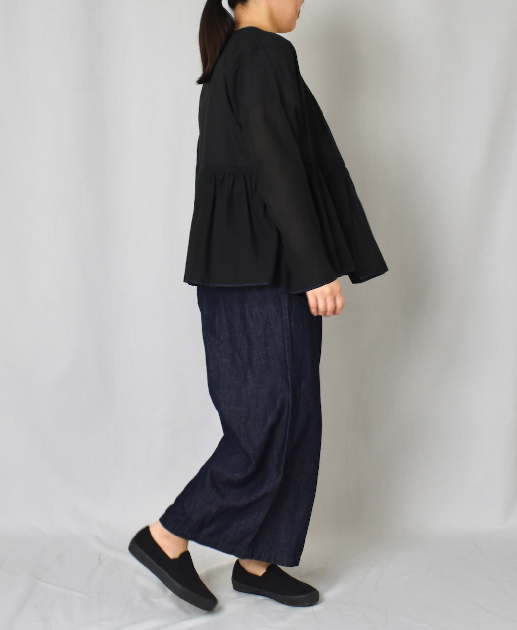 GNMDS2062CL (パンツ) 5.1oz WASHED COTTON / LINEN DENIM WIDE EASY PANTS