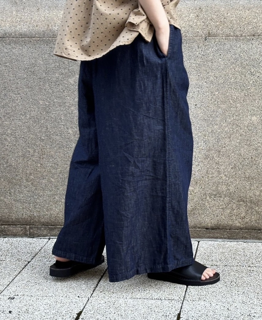 GNMDS2062CL (パンツ) 5.1oz WASHED COTTON / LINEN DENIM WIDE EASY PANTS