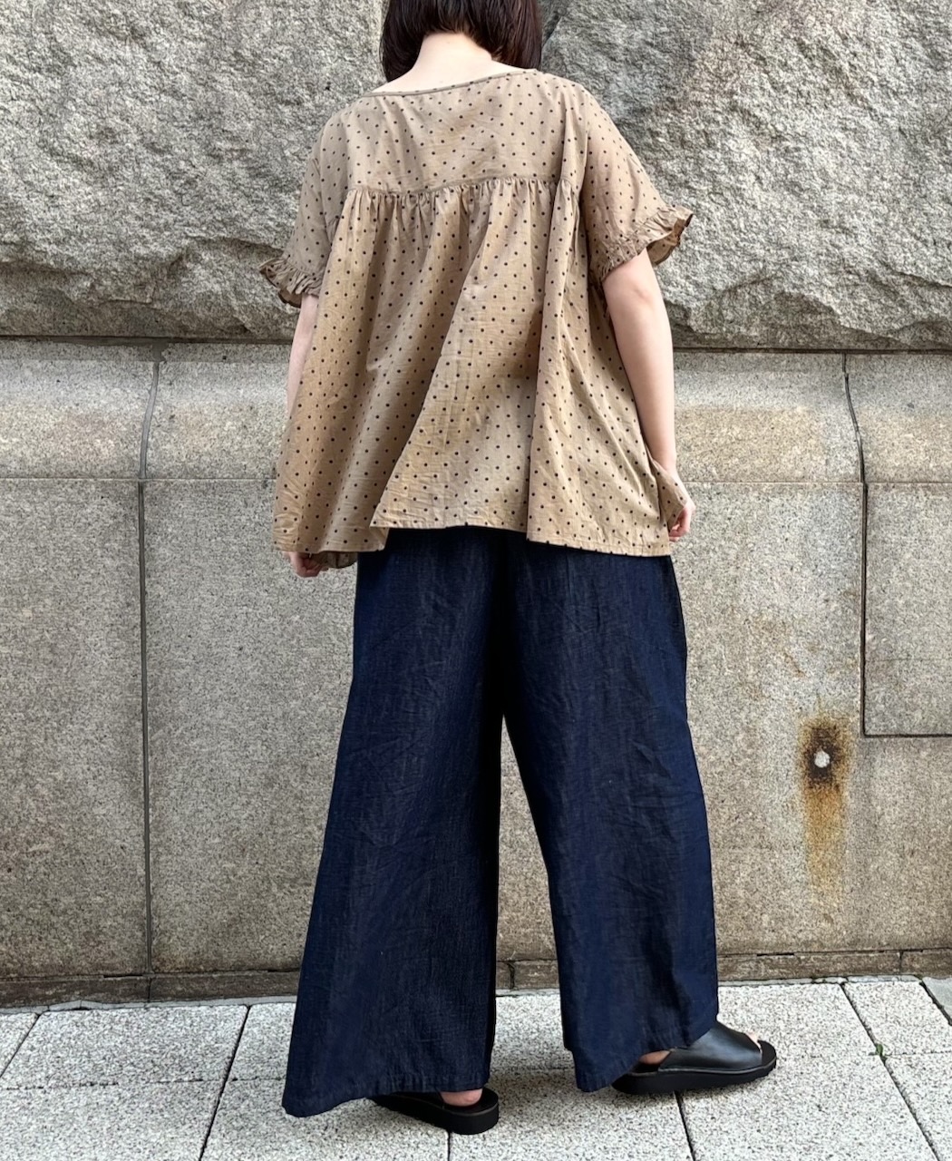 GNMDS2062CL (パンツ) 5.1oz WASHED COTTON / LINEN DENIM WIDE EASY PANTS