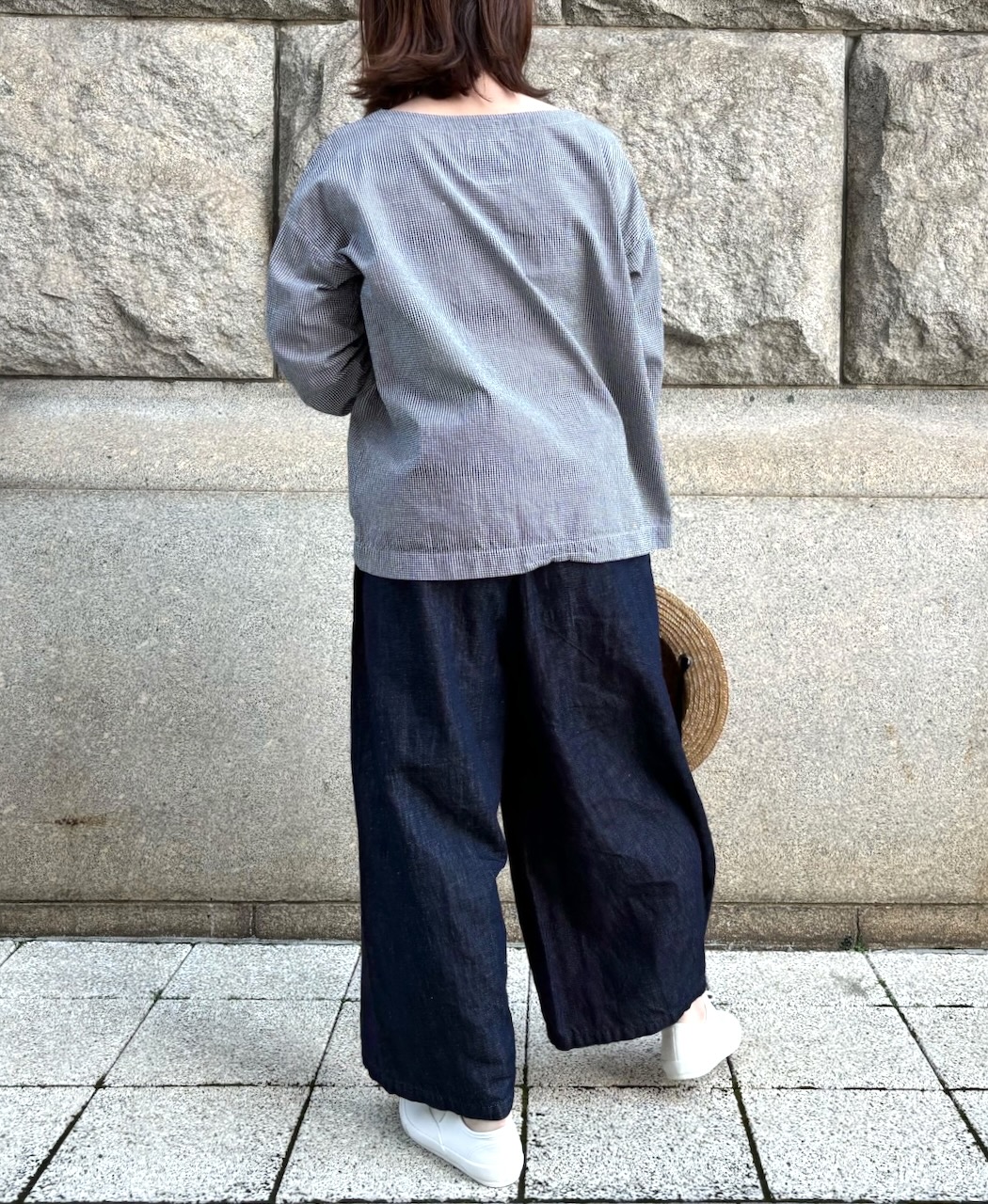 GNMDS2062CL (パンツ) 5.1oz WASHED COTTON / LINEN DENIM WIDE EASY PANTS