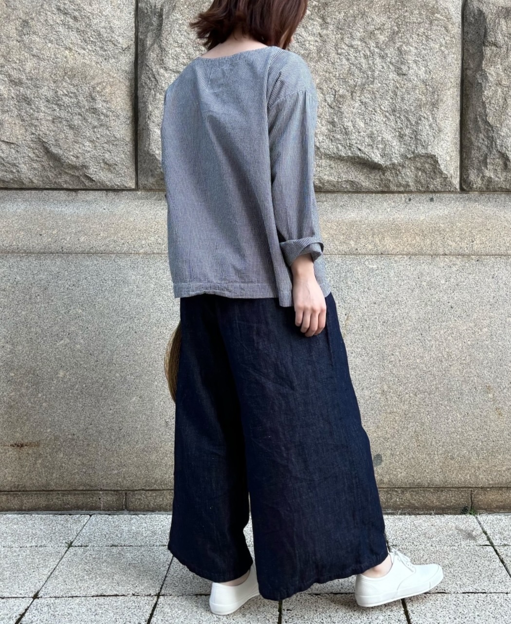 GNMDS2062CL (パンツ) 5.1oz WASHED COTTON / LINEN DENIM WIDE EASY PANTS