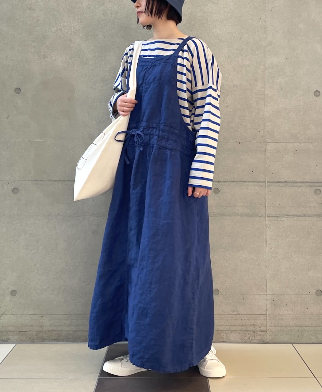 NLA2201 (カットソー) REGULAR STRIPE L/SL BOAT-NECK OVERSIZED BASQUE SHIRT