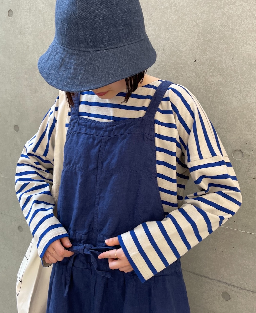 NLA2201 (カットソー) REGULAR STRIPE L/SL BOAT-NECK OVERSIZED BASQUE SHIRT