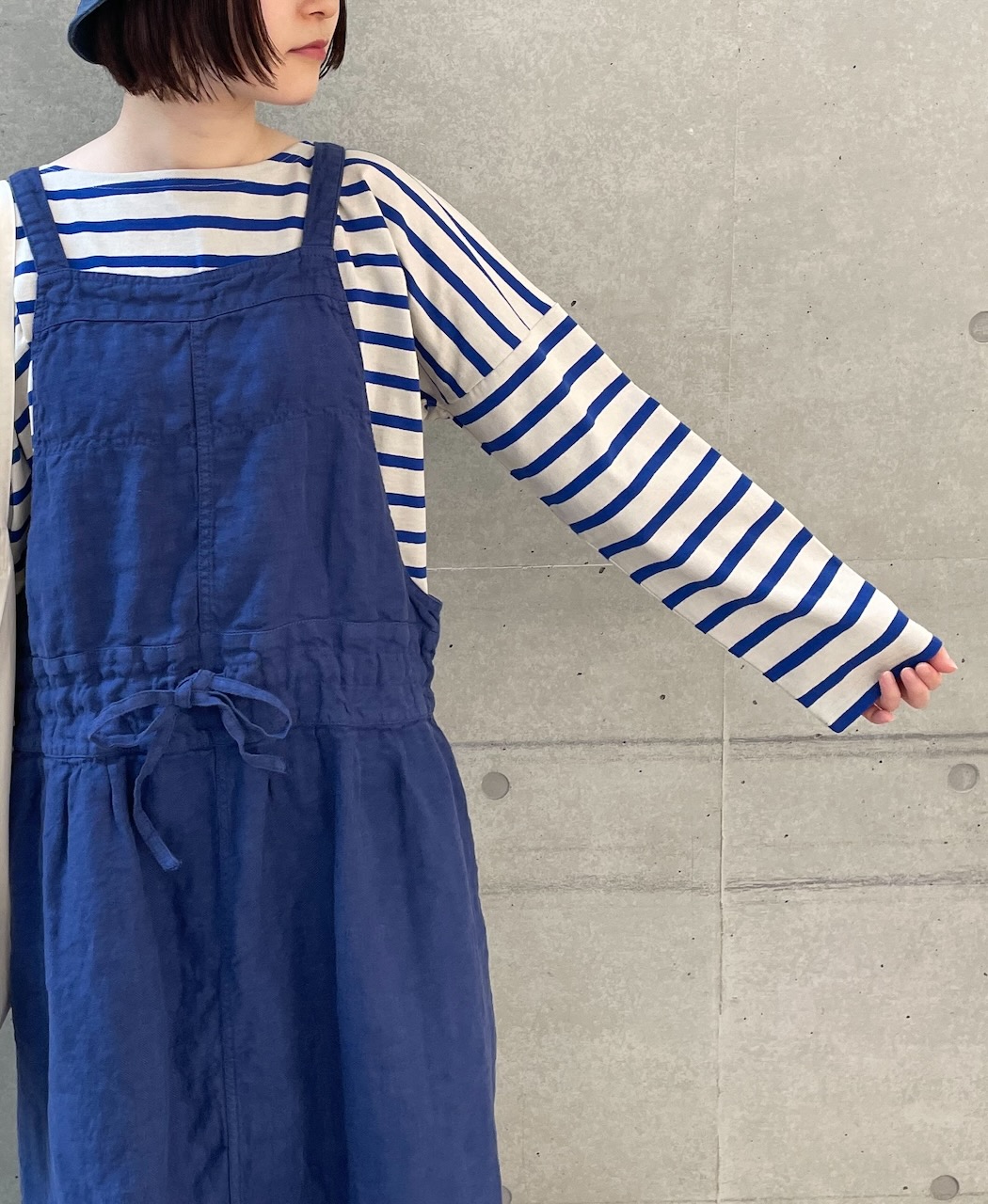 NLA2201 (カットソー) REGULAR STRIPE L/SL BOAT-NECK OVERSIZED BASQUE SHIRT