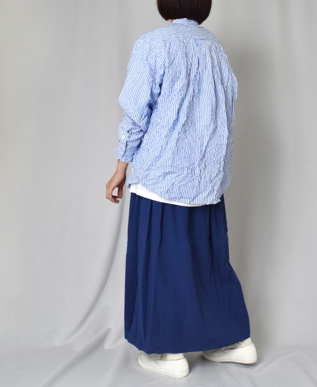 INAM2402GDD (スカート) SINGLE GAUZE (DOUBLE FABRIC) OVERDYE EASY GATHERD SKIRT